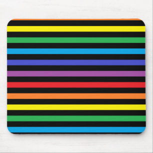 Alfombrilla De Ratón Arco iris y rayas negras Mousepad