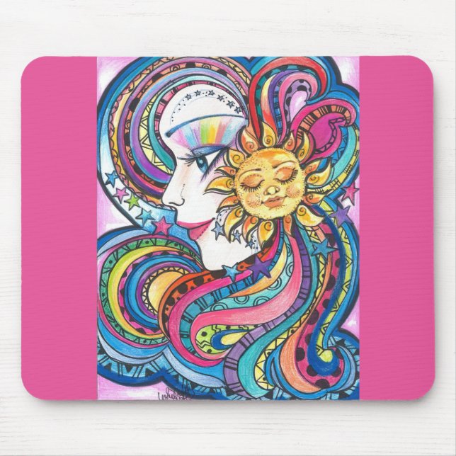 Alfombrilla De Ratón Arco iris y Sun Mousepad de la fantasía (Frente)