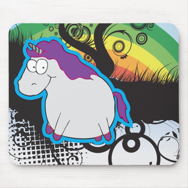Alfombrilla De Ratón Arco iris y unicornio Mousepad (Frente)