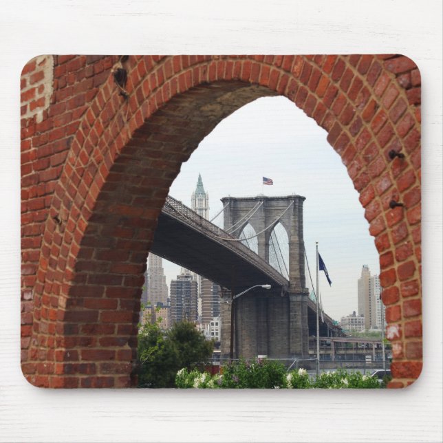 Alfombrilla De Ratón Arco Mousepad del ladrillo del puente de Brooklyn (Frente)