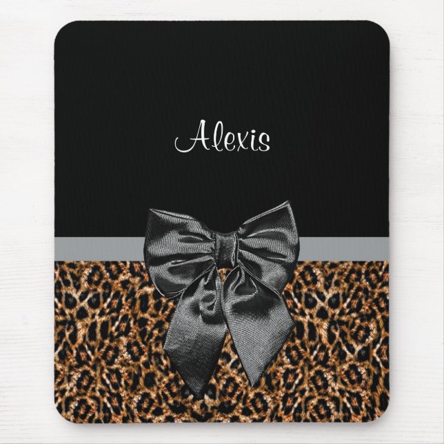 Alfombrilla De Ratón Arco negro elegante y nombre del estampado (Frente)