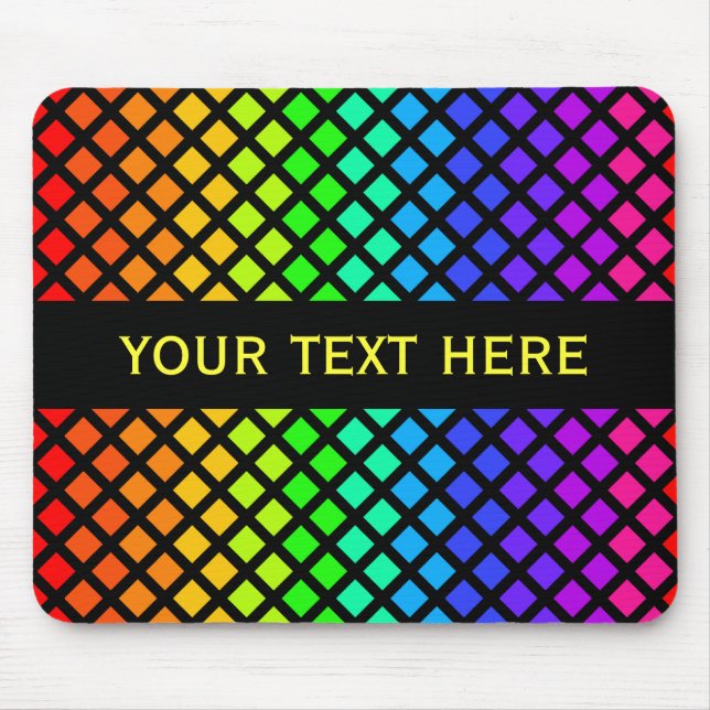 Alfombrilla De Ratón Arcoiris de Diamantes personalizado mousepad (Frente)