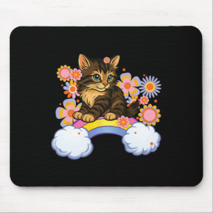 Alfombrilla De Ratón Arcoíris de gatito lindo gato divertido humor sarc