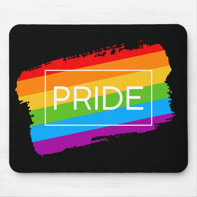 Alfombrilla De Ratón Arcoiris de pincel de orgullo (Frente)