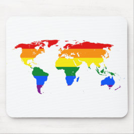 Alfombrilla De Ratón Arcoiris del Mapa Mundial LGBT