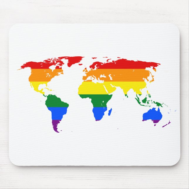 Alfombrilla De Ratón Arcoiris del Mapa Mundial LGBT (Frente)
