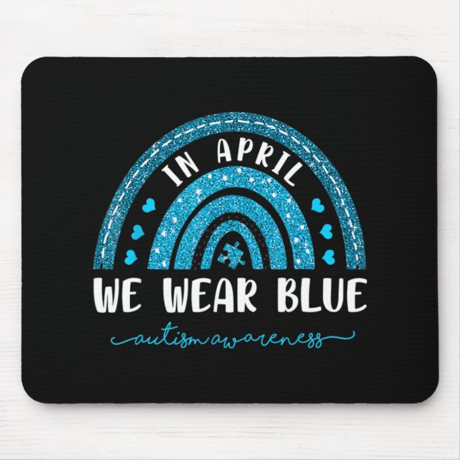 Alfombrilla De Ratón Arcoiris En Abril Usamos Conciencia Del Autismo Az (Frente)
