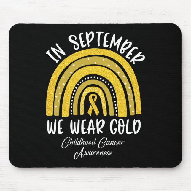 Alfombrilla De Ratón Arcoiris En Septiembre Usamos Cáncer De Niños De O (Frente)