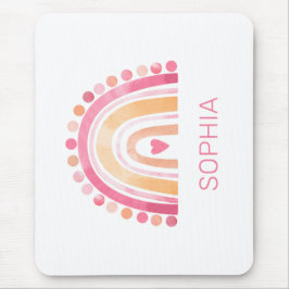 Alfombrilla De Ratón Arcoiris fino, color de agua rosado