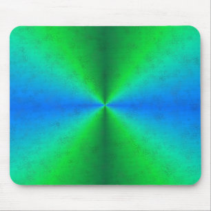 Alfombrilla De Ratón Arcoiris verde azul en óptica de cuero de piel de