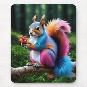Alfombrilla De Ratón Ardilla Cuta En La Rama-19274