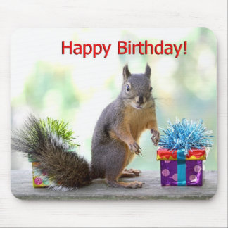Alfombrilla De Ratón Ardilla del feliz cumpleaños