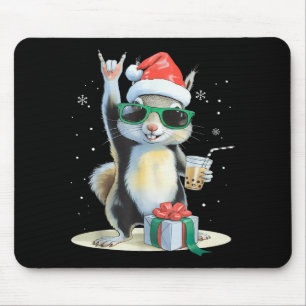 Alfombrilla De Ratón Ardilla Kawaii de Navidad Bubble Tea Boba Ardilla