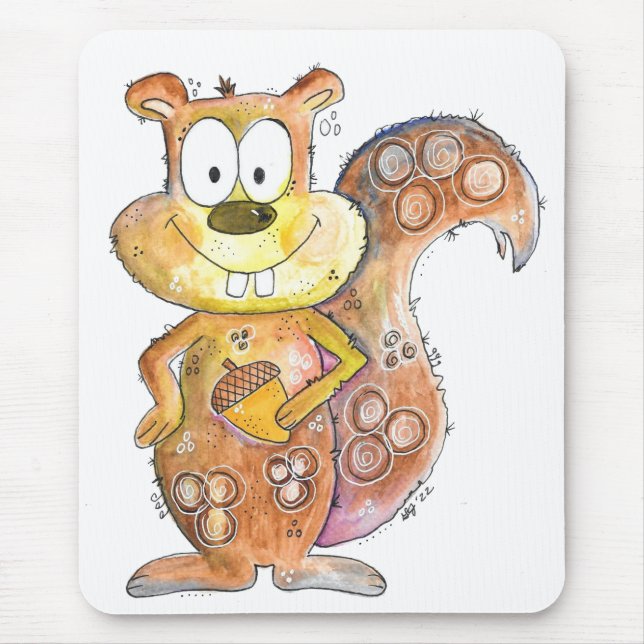 Alfombrilla De Ratón Ardilla marrón chiflada (Frente)