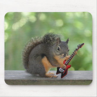 Alfombrilla De Ratón Ardilla que toca la guitarra eléctrica