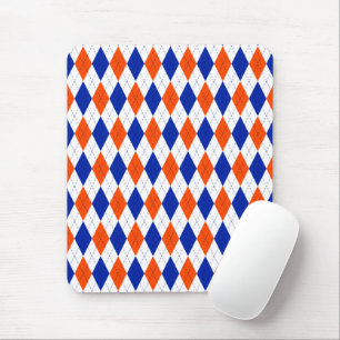 Alfombrilla De Ratón Argel Preppy Tradicional en Naranja y Azul