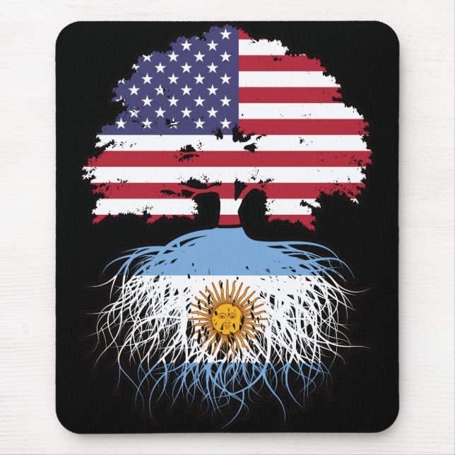 Alfombrilla De Ratón Argentina: Bandera de raíces argentinas norteameri (Frente)