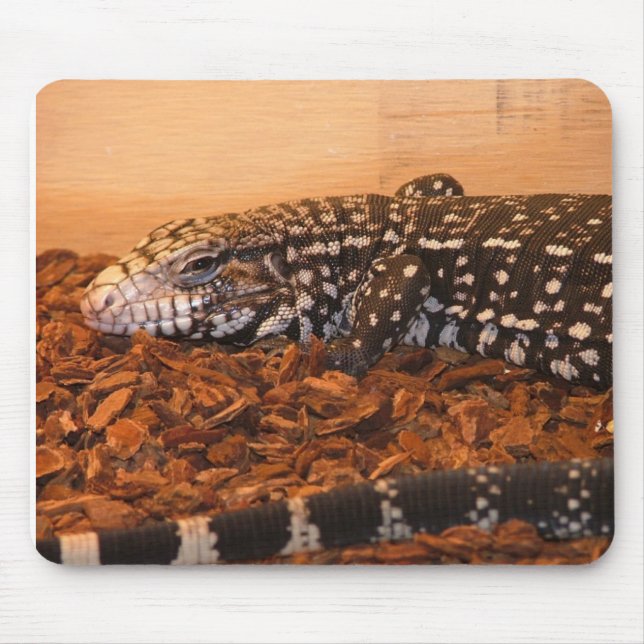 Alfombrilla De Ratón Argetine Tegu blanco y negro (Frente)