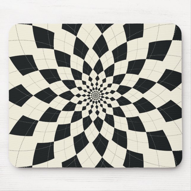Alfombrilla De Ratón Argyle estalló/flor - negro y blanco (Frente)