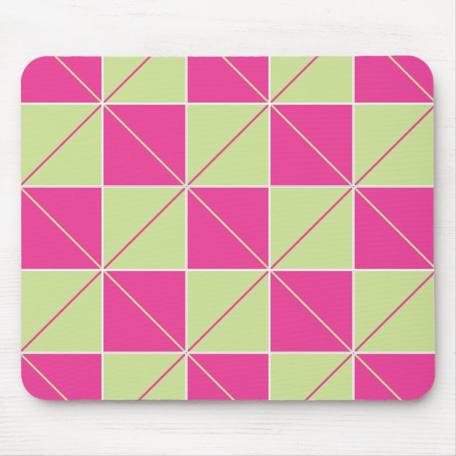 Alfombrilla De Ratón Argyle Pink & Green Checkerboard (Frente)