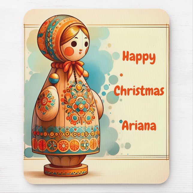 Alfombrilla De Ratón ARIANA ~ ¡Feliz Navidad ~ Cute! ~ Mousepad (Frente)