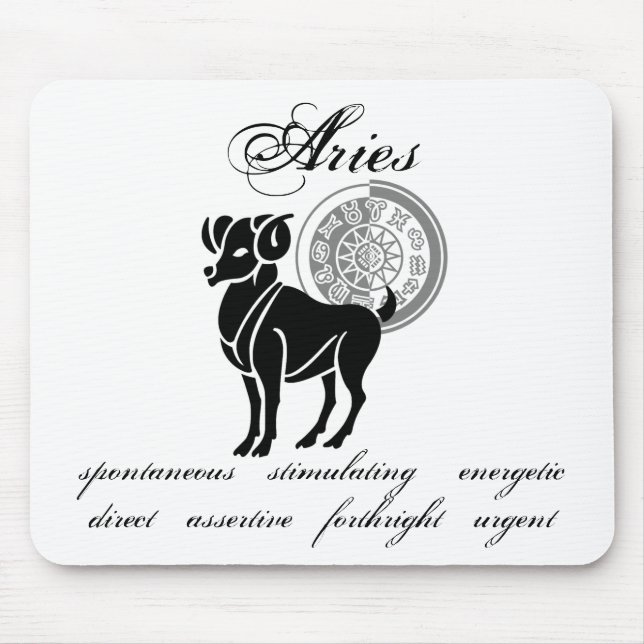 Alfombrilla De Ratón Aries de personalizable retrata el zodiaco al esti (Frente)