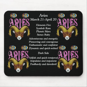 Alfombrilla De Ratón Aries Rótulo de nacimiento Zodiac Mouse Pad