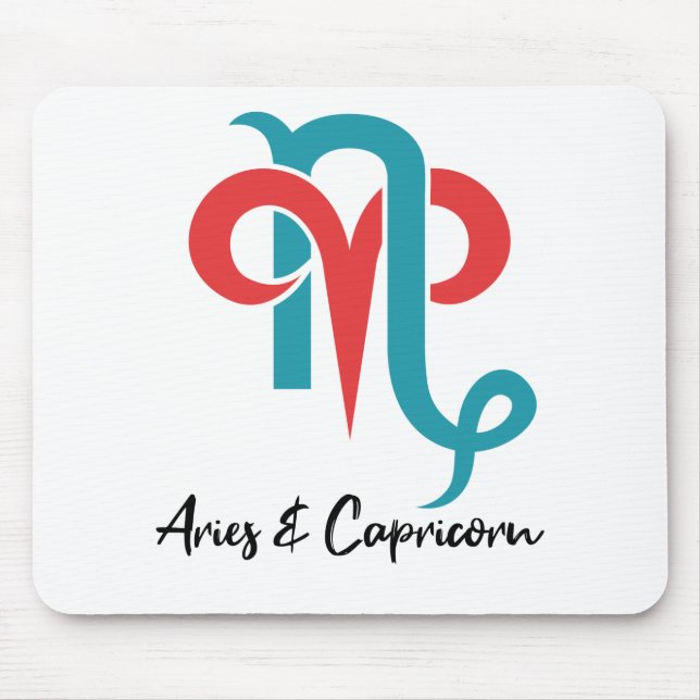 Alfombrilla De Ratón Aries y Parejas de Capricornio Astrología Zodiaca (Frente)