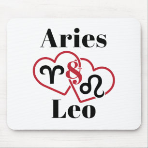 Alfombrilla De Ratón Aries y Parejas Leo Horóscopo Zodiaco