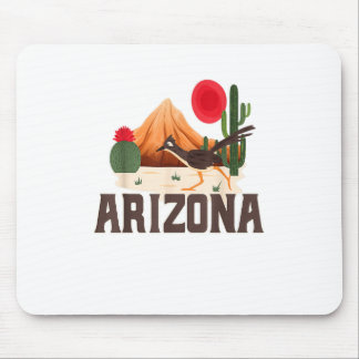 Alfombrilla De Ratón Arizona Roadrunner Retro Boho Desert Cactus