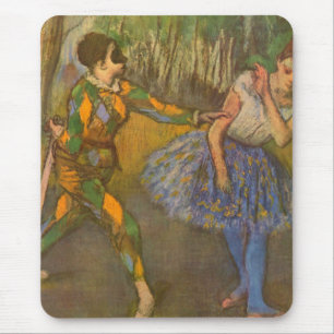 Alfombrilla De Ratón Arlequín y Colombina de Edgar Degas Arte Antiguo