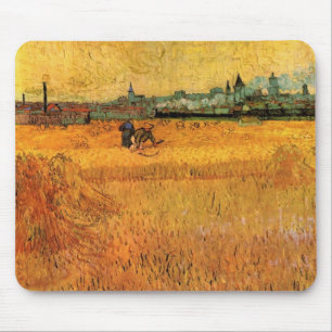 Alfombrilla De Ratón Arlés: Vista desde campos de trigo por Vincent van