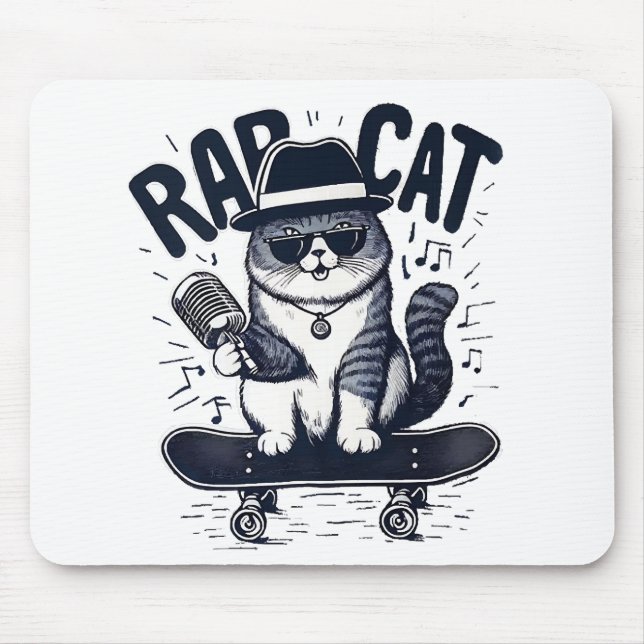 Alfombrilla De Ratón Armonía de Rap Cat (Frente)