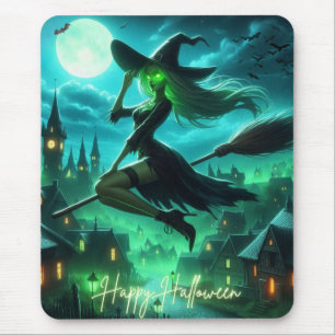 Alfombrilla De Ratón Aroma verde espumoso bruja Halloween