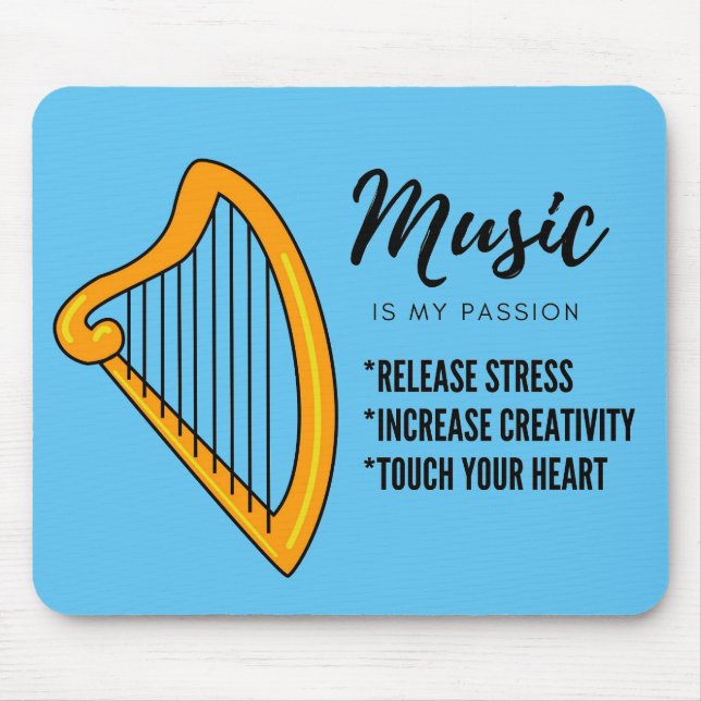 Alfombrilla De Ratón arpa, el envolvimiento de la maleta de la bolsa de (Frente)