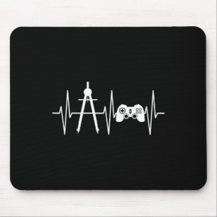 Alfombrilla De Ratón Arquitecto Shirt Gamer Video Gaming Heartbeat Arch