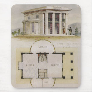 Alfombrilla De Ratón Arquitectura antigua, plano de planta y villa grie