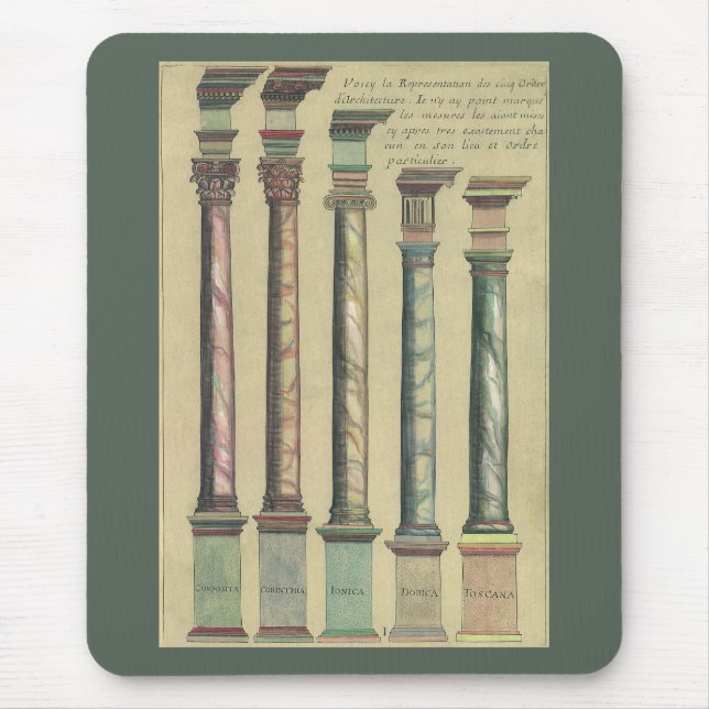 Alfombrilla De Ratón Arquitectura de época, los 5 pedidos arquitectónic (Frente)