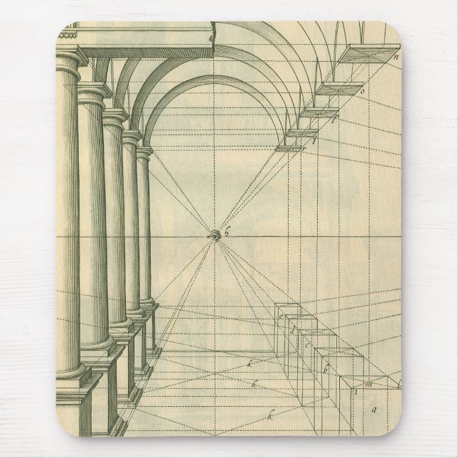 Alfombrilla De Ratón Arquitectura de época, perspectiva de columnas de  (Frente)