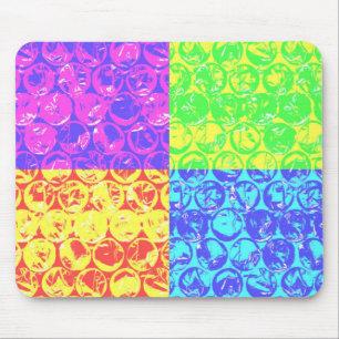 Alfombrilla De Ratón Arreglo de burbujas de arte pop arcoiris