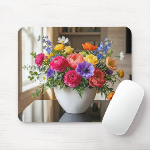 Alfombrilla De Ratón Arreglo floral en una mesa brillante