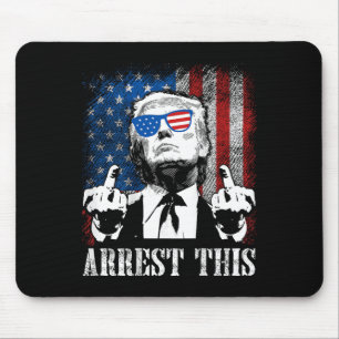 Alfombrilla De Ratón Arresto de Trump en la bandera estadounidense de 2