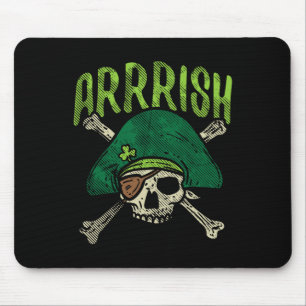 Alfombrilla De Ratón Arrish Pirata Irlandés Calavera Leprechaun Día de 