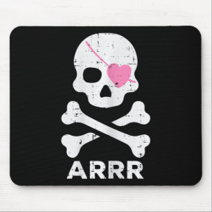 Alfombrilla De Ratón Arrr Pirate Heart Eyepatch Halloween Mujeres Toddl