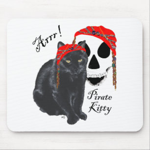 Alfombrilla De Ratón ¡Arrrr! Gata Pirata Gato Negro