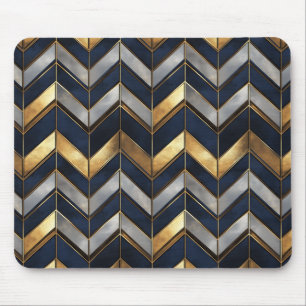 Alfombrilla De Ratón "Art Deco Luxury Design: Gold, Silver y Blue