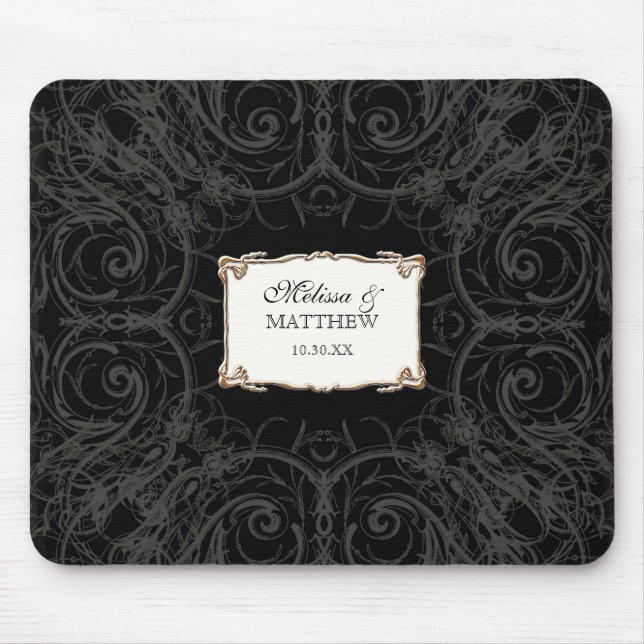 Alfombrilla De Ratón Art Deco Nouveau Lace n Gold Look Personalizado (Frente)