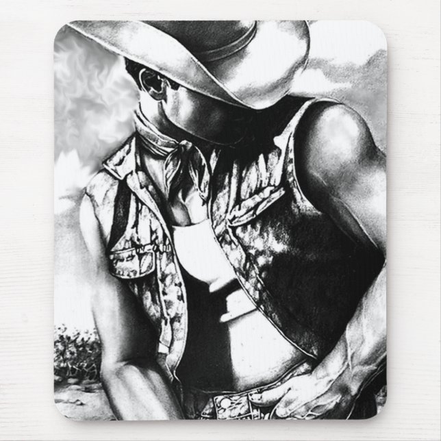 Alfombrilla De Ratón Art hand--drawn masculine western cowboy cool (Frente)