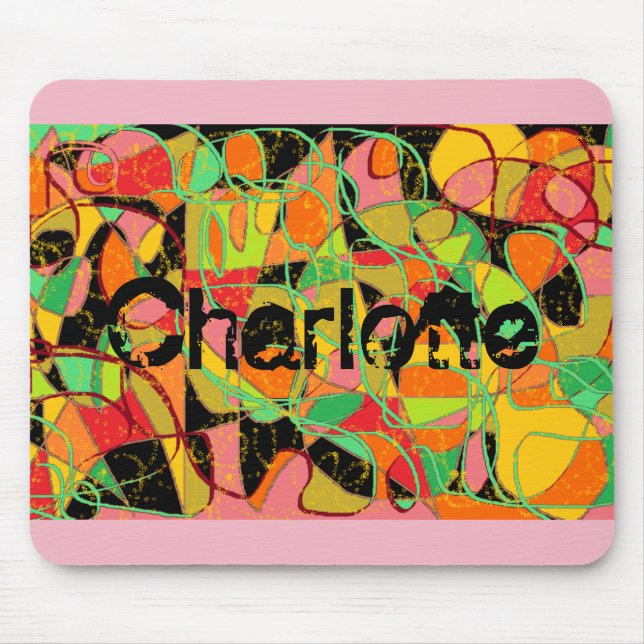 Alfombrilla De Ratón arte abstracto Charlotte del tvshow negro huérfano (Frente)