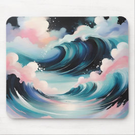 Alfombrilla De Ratón Arte abstracto con olas oceánicas